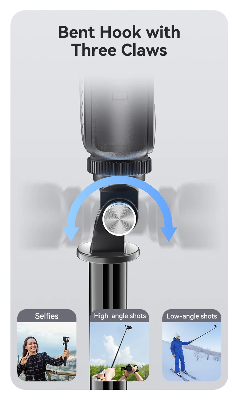 TELESIN Aluminum Selfie Stick Tripod Mount for GoPro Hero 13 12 11 10 9 8 Insta360 DJI Osmo Action Camera Lightweight Monopod