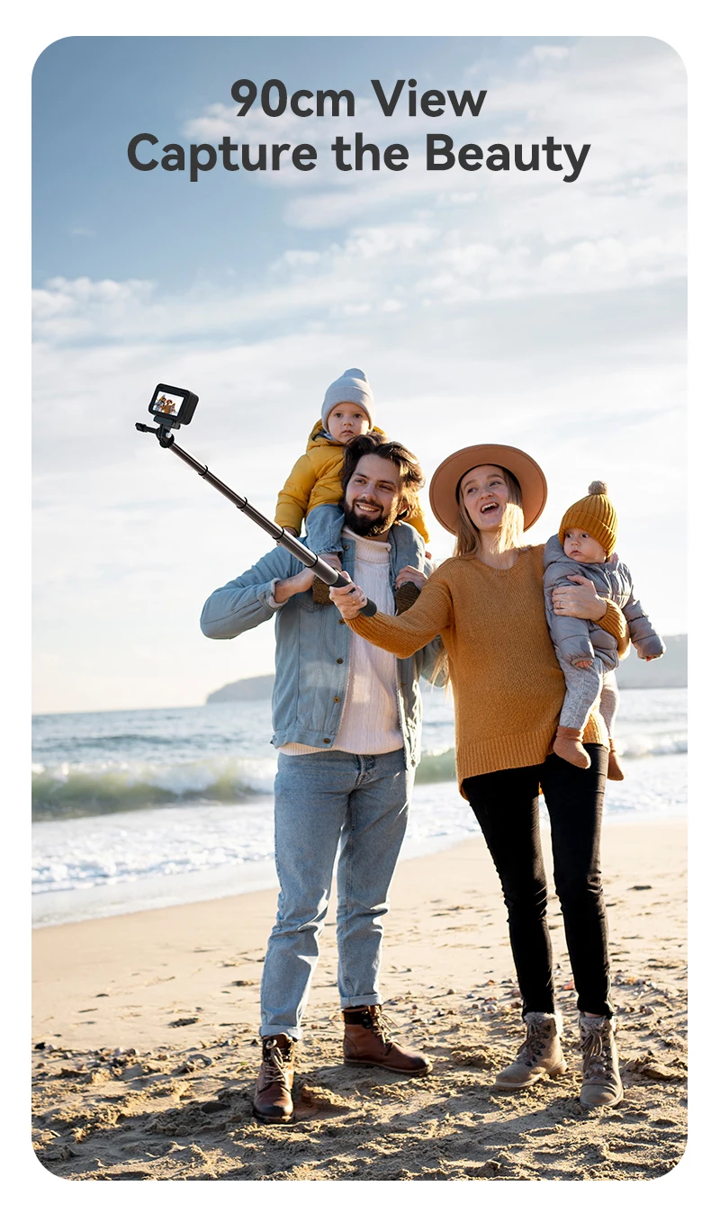 TELESIN Aluminum Selfie Stick Tripod Mount for GoPro Hero 13 12 11 10 9 8 Insta360 DJI Osmo Action Camera Lightweight Monopod
