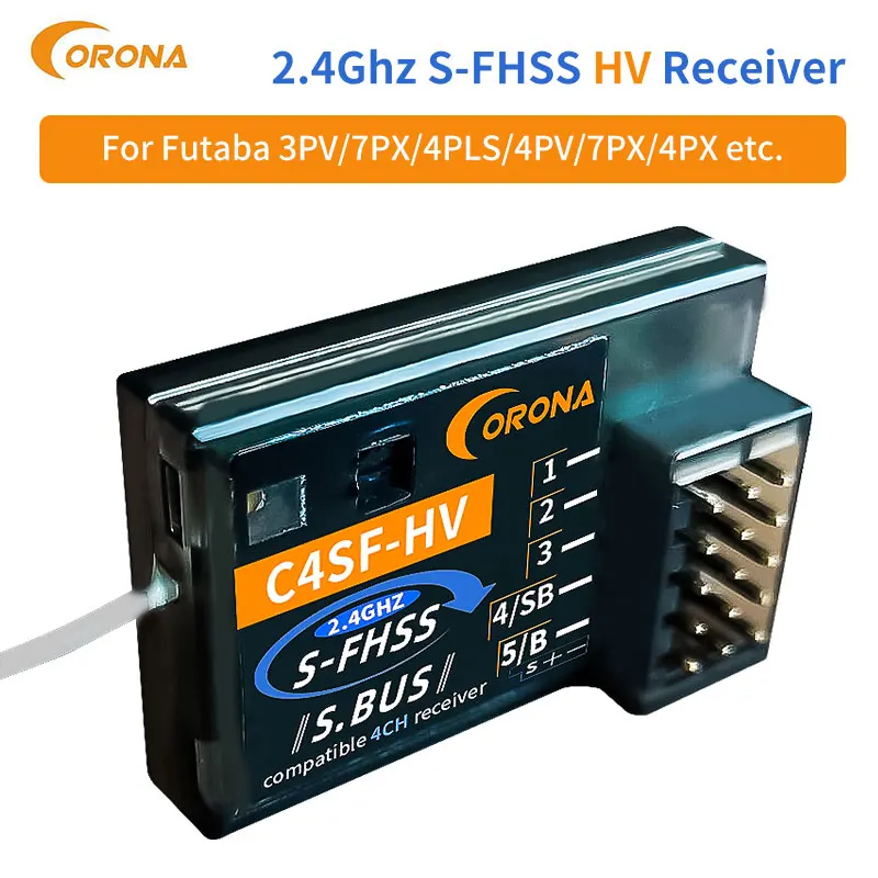 CORONA C4SF 2.4G HV Receiver for FutabaS-FHSS FHSS SBUS 3PV 3PK 4PKS 7PK T14SG Splashproof