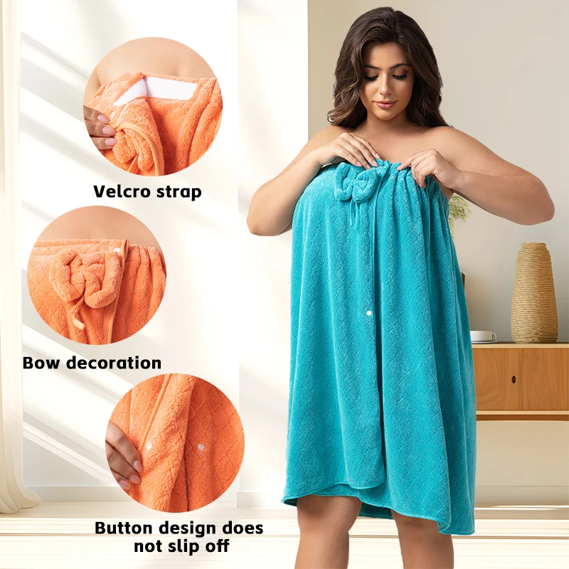 Adjustable Bath Skirt Set , Large Bath Skirt & Princess Shower Cap, Soft Ultra-Absorbent Thickened for Travel & Sauna