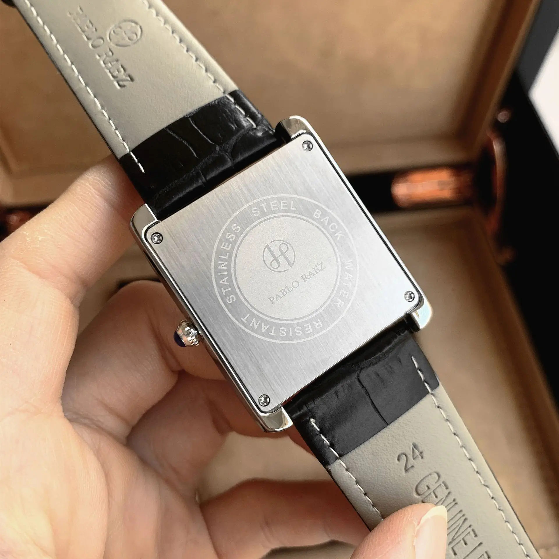 Men Watch Business Retro Classic Calendar Luxury Leather Waterproof Male Fashion Quartz Clock Watches with Box and Spare Battery