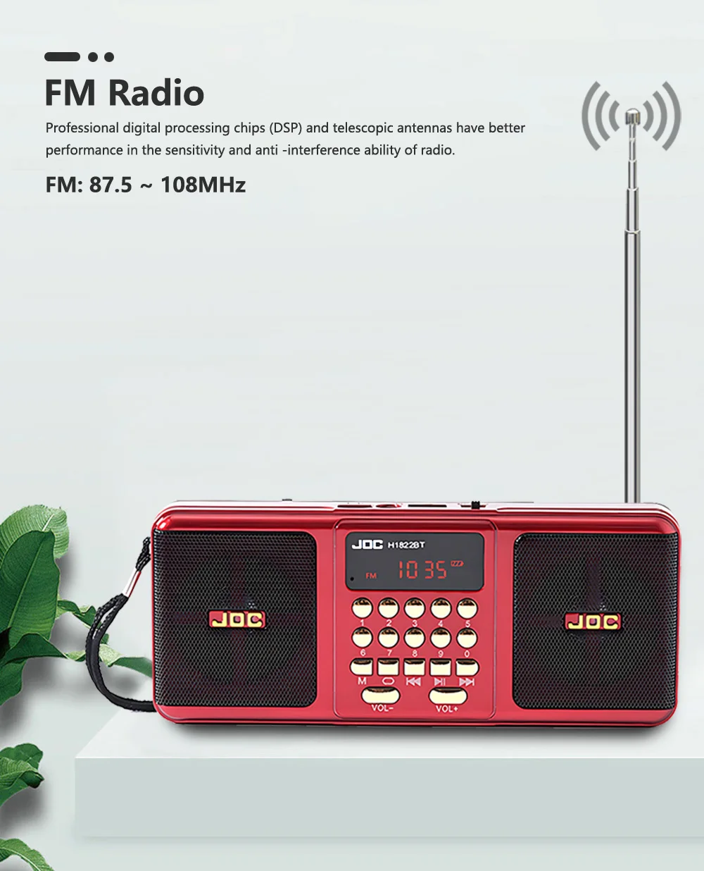 Portable Stereo FM Radio Wireless Speaker Rechargeable Battery Support TF Card USB Bluetooth-compatible Speaker With FM Receiver