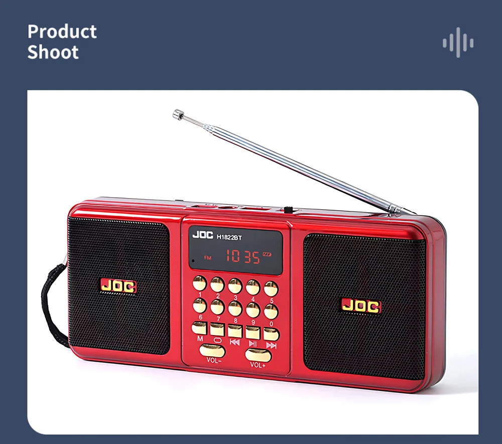 Portable Stereo FM Radio Wireless Speaker Rechargeable Battery Support TF Card USB Bluetooth-compatible Speaker With FM Receiver