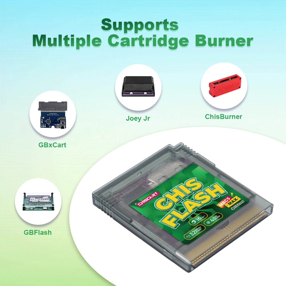 Chiscart MBC5 MAX V1.22 4Mbit SRAM 32MB ROM Storage Flash Cartridge for GBxCart GBflash Burner For Gameboy GBC GBA Console