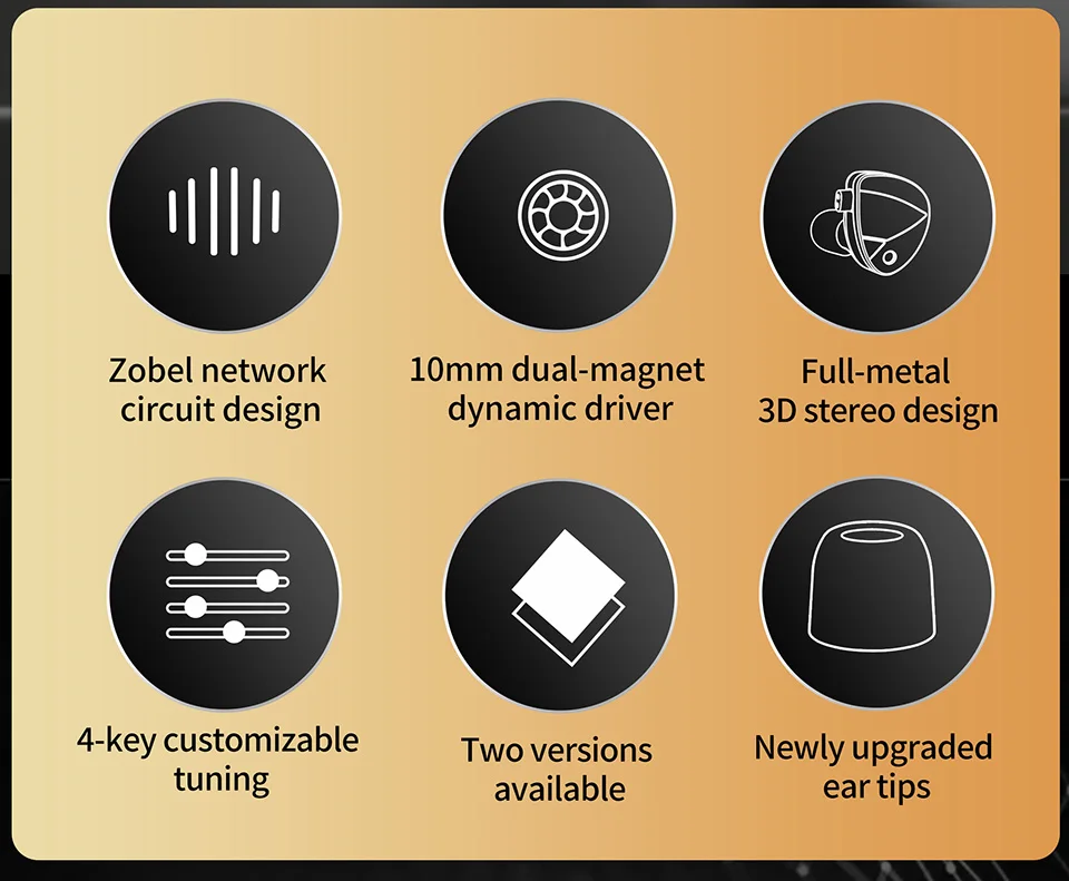 KZ D-Fi Earphones HIFI Bass Earbuds Monitor 4-Level Tuning Switch Headphone Sport Stereo Sound Noise Reduction Headset