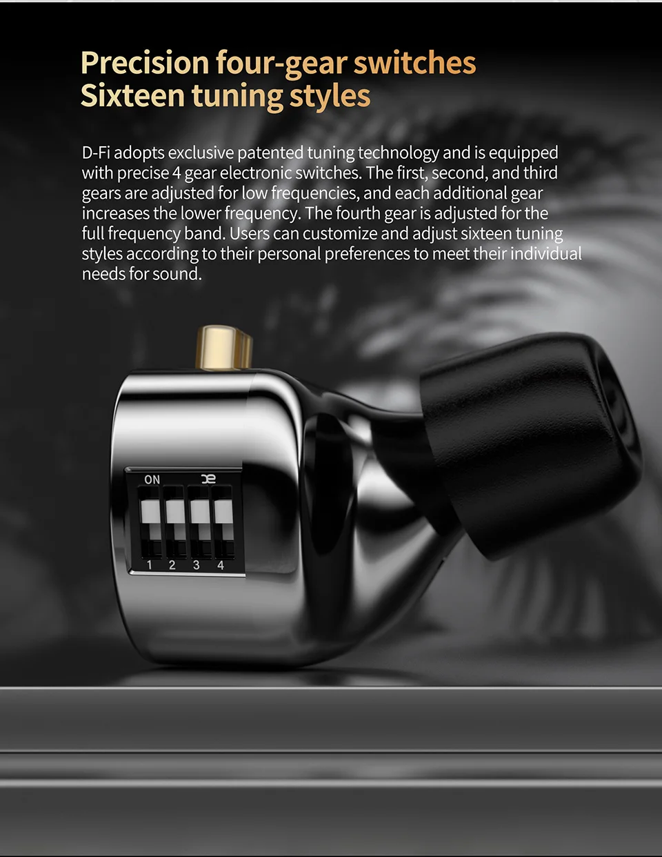 KZ D-Fi Earphones HIFI Bass Earbuds Monitor 4-Level Tuning Switch Headphone Sport Stereo Sound Noise Reduction Headset