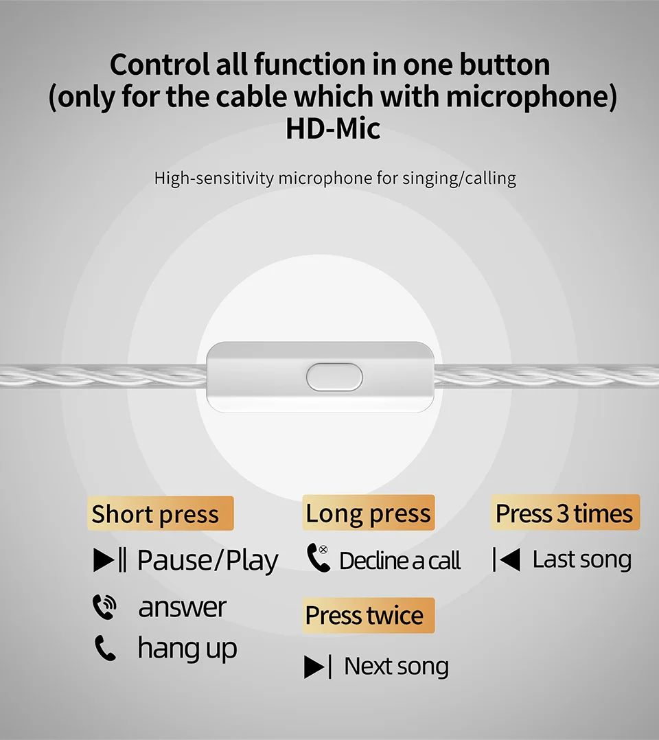 KZ D-Fi Earphones HIFI Bass Earbuds Monitor 4-Level Tuning Switch Headphone Sport Stereo Sound Noise Reduction Headset