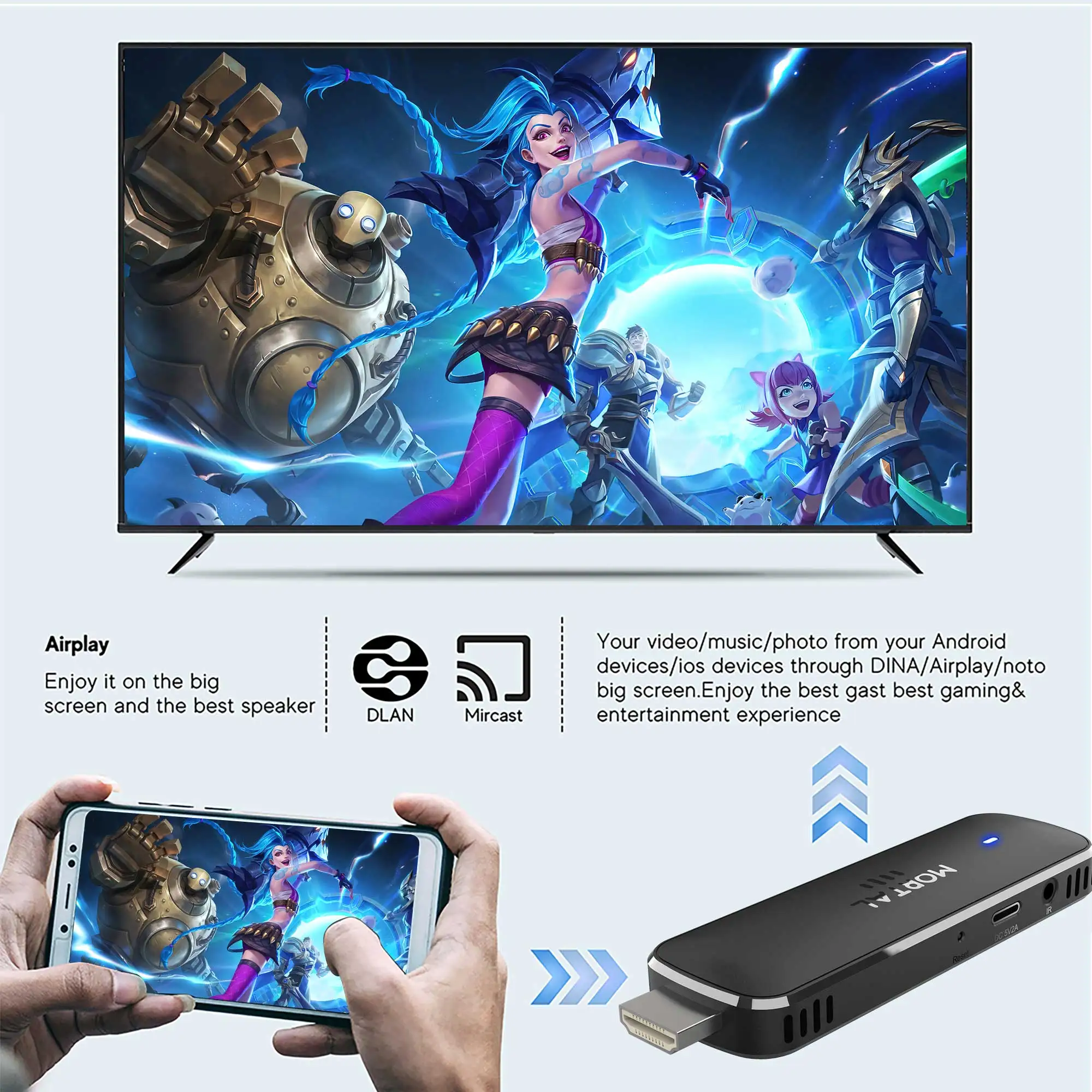 Mortal Q8 Android14 TV Stick WIFI6 Voice Control TV Stick 8K Video RK3518 Netflix YouTube TV Box Free Live TV Streaming