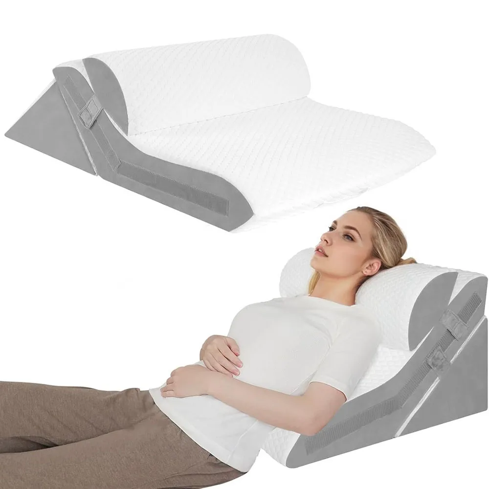 3Pcs/set Wedge Pillow for Sleeping Adjustable Folding Triangle Pillow for Snoring and After Surgery Back Pain Relief Acid Reflux