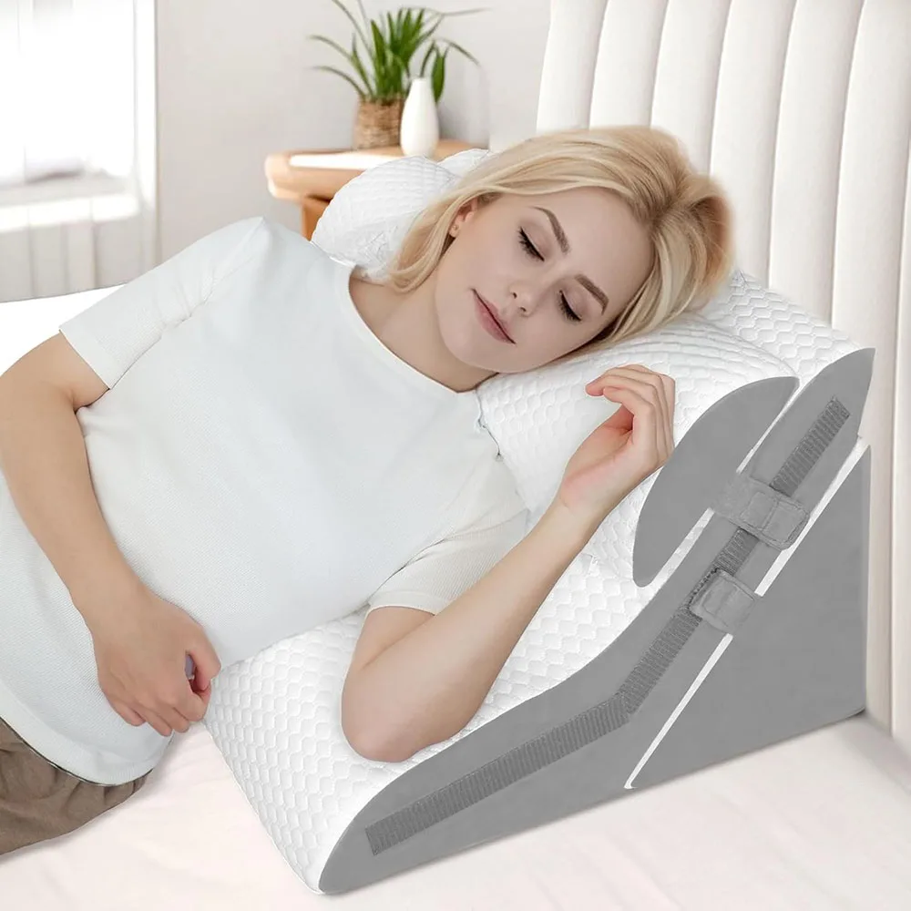 3Pcs/set Wedge Pillow for Sleeping Adjustable Folding Triangle Pillow for Snoring and After Surgery Back Pain Relief Acid Reflux