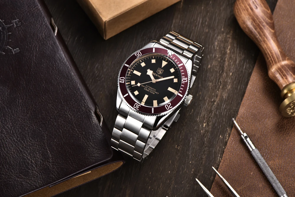 BENYAR Men's Watches Mechanical Automatic Watch BB58 Sport Watch For Men 2026 Stainless Steel Waterproof Business Luminous Clock
