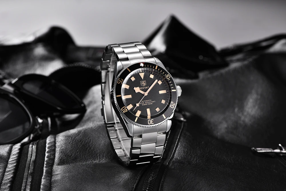 BENYAR Men's Watches Mechanical Automatic Watch BB58 Sport Watch For Men 2026 Stainless Steel Waterproof Business Luminous Clock