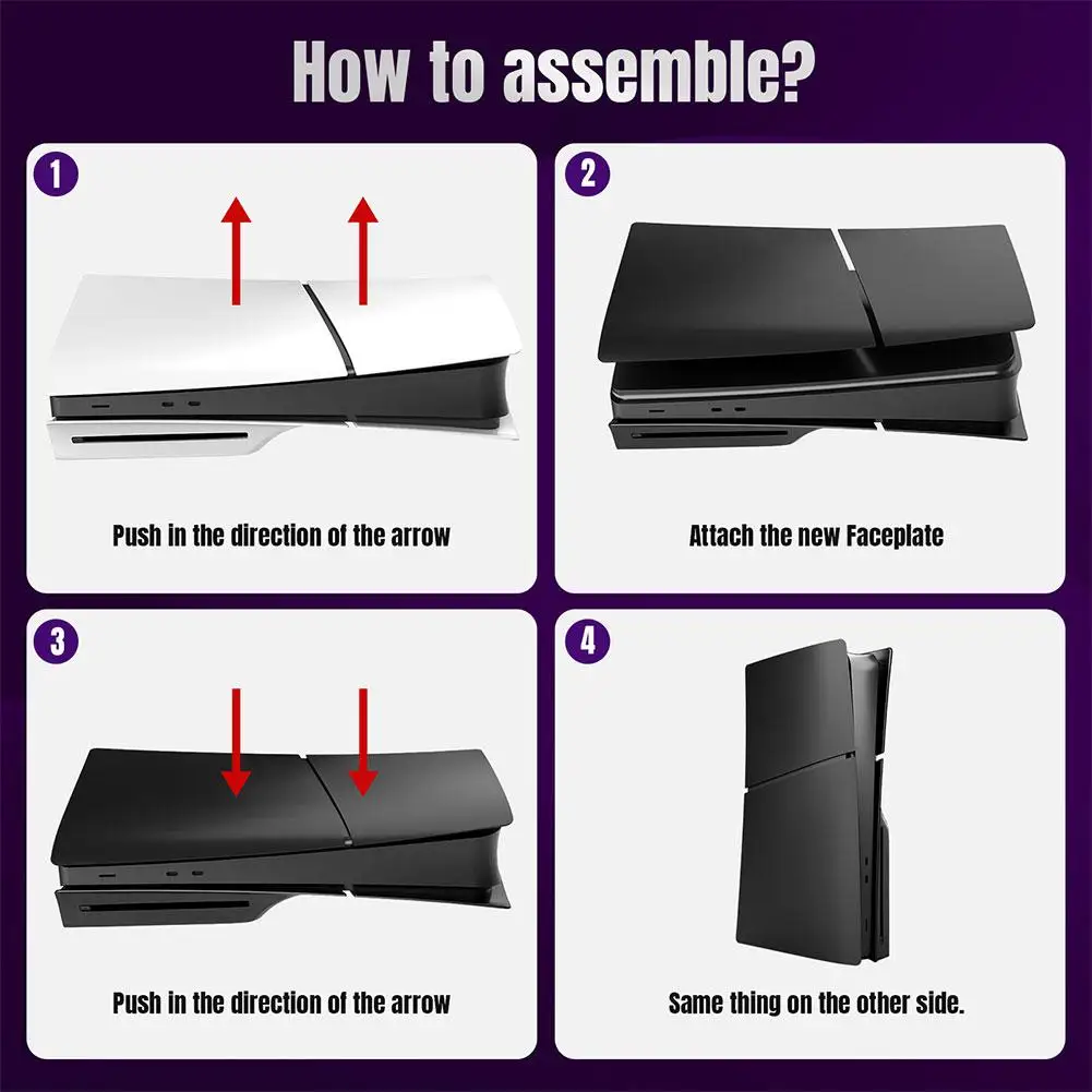 Replacement Plate For PlayStation 5 Slim Digital /Optical Drive Version Protective Hard Case For PS5 SLIM Faceplate Shell Black