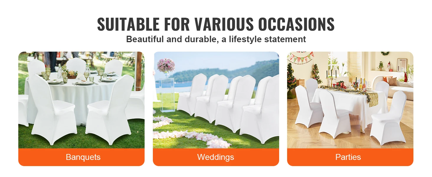 SucceBuy 50 100Pcs Wedding Chair Cover Spandex Stretch Slipcover for Restaurant Banquet Hotel Dining Party Universal Chair Cover