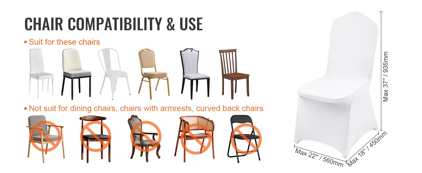 SucceBuy 50 100Pcs Wedding Chair Cover Spandex Stretch Slipcover for Restaurant Banquet Hotel Dining Party Universal Chair Cover