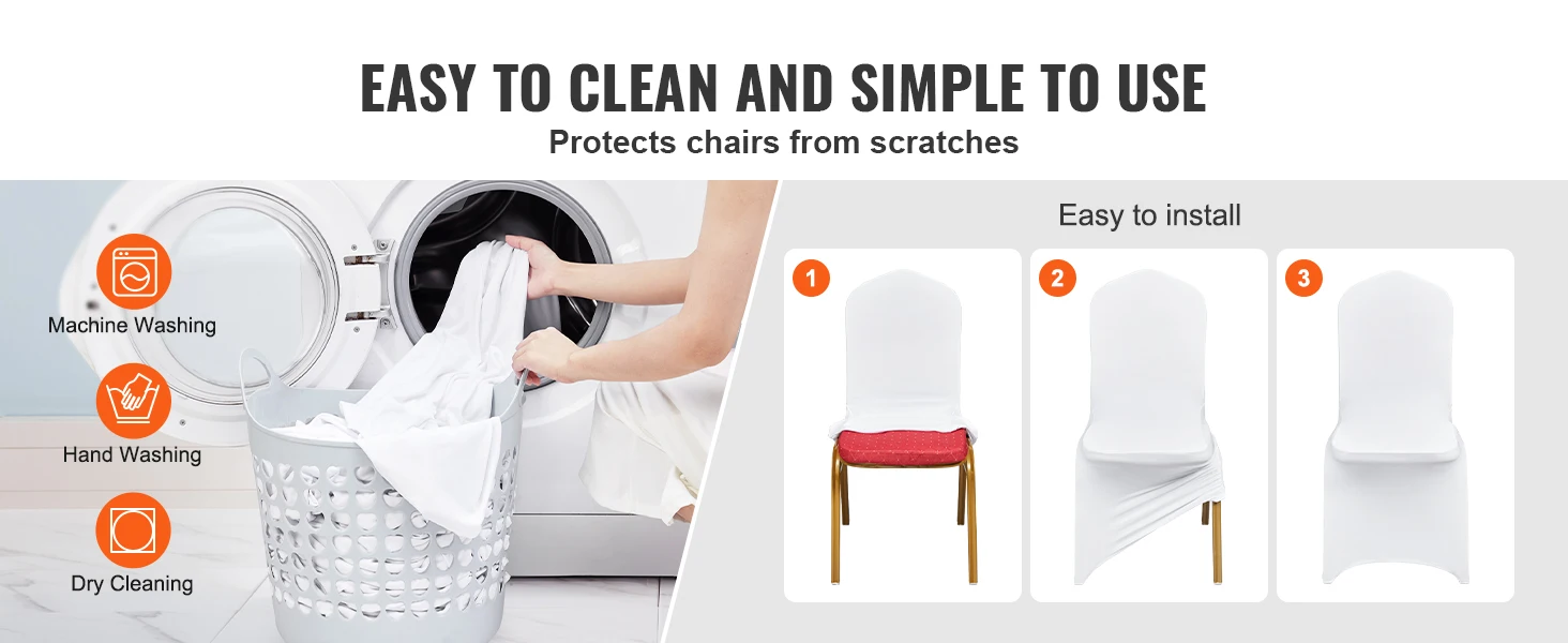 SucceBuy 50 100Pcs Wedding Chair Cover Spandex Stretch Slipcover for Restaurant Banquet Hotel Dining Party Universal Chair Cover