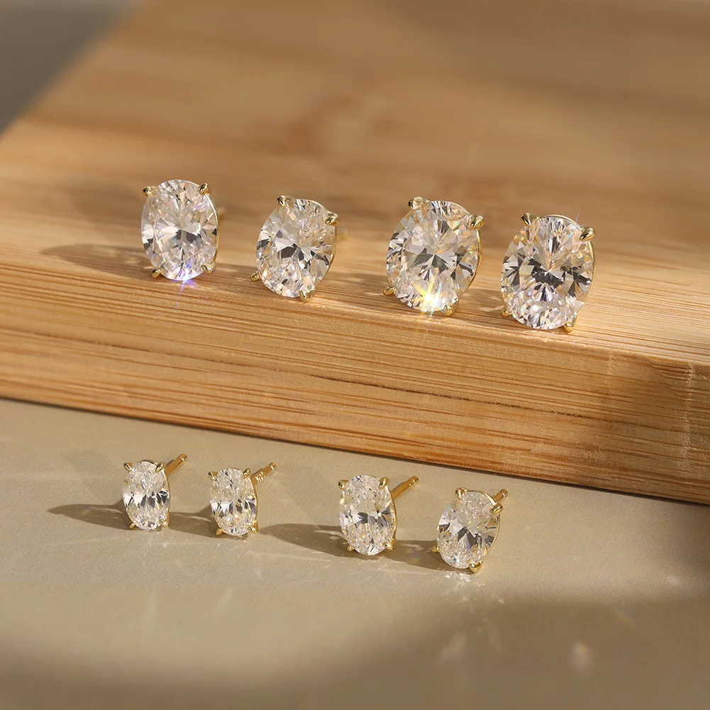 ORSA JEWELS Exquisite 925 Sterling Silver Zircon Earrings for Women Shiny 8A Premium Cubic Zirconia Earrings Party Jewelry LZE03