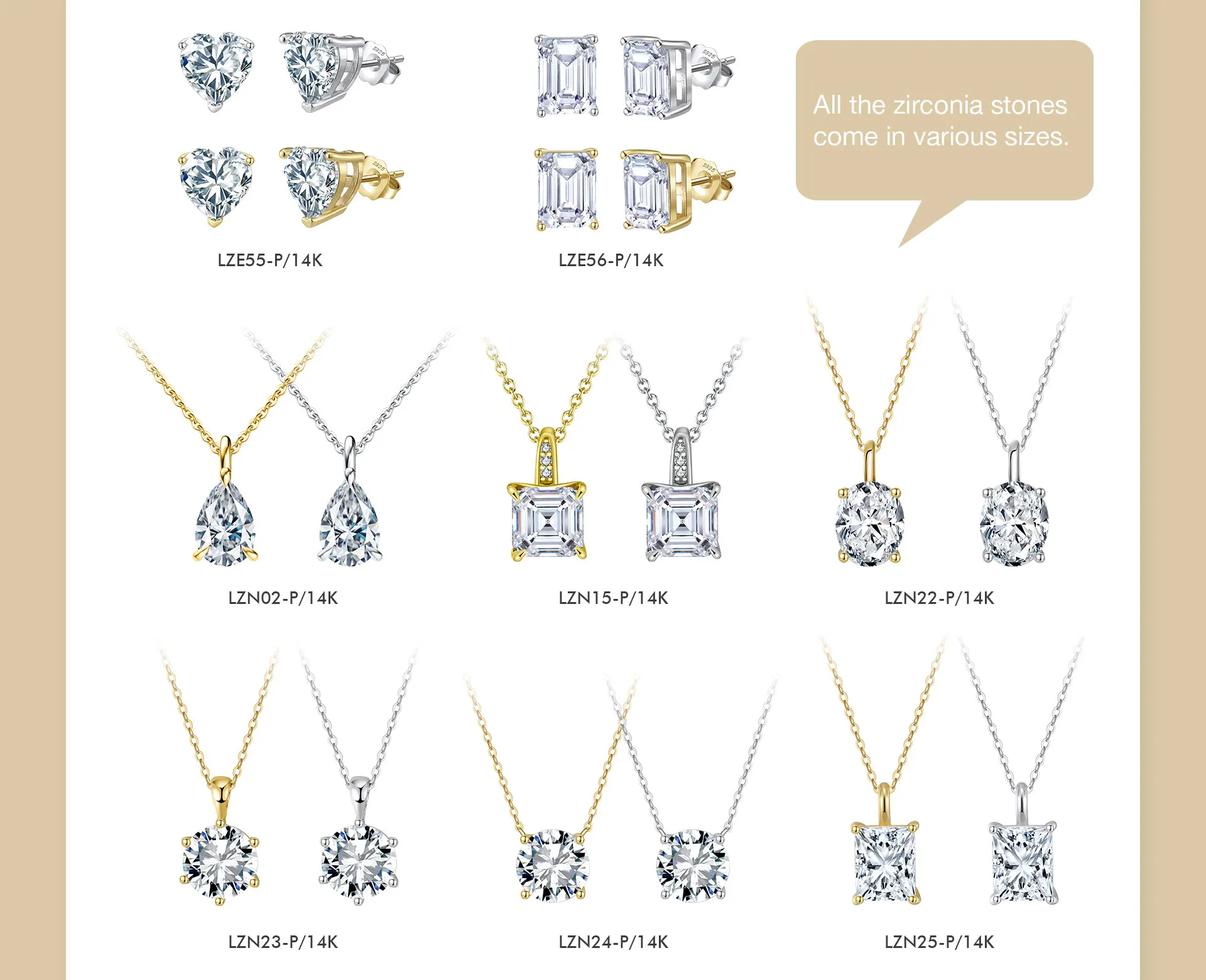 ORSA JEWELS Exquisite 925 Sterling Silver Zircon Earrings for Women Shiny 8A Premium Cubic Zirconia Earrings Party Jewelry LZE03