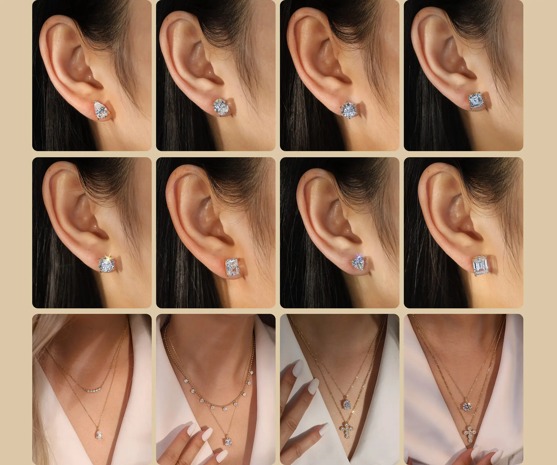 ORSA JEWELS Exquisite 925 Sterling Silver Zircon Earrings for Women Shiny 8A Premium Cubic Zirconia Earrings Party Jewelry LZE03