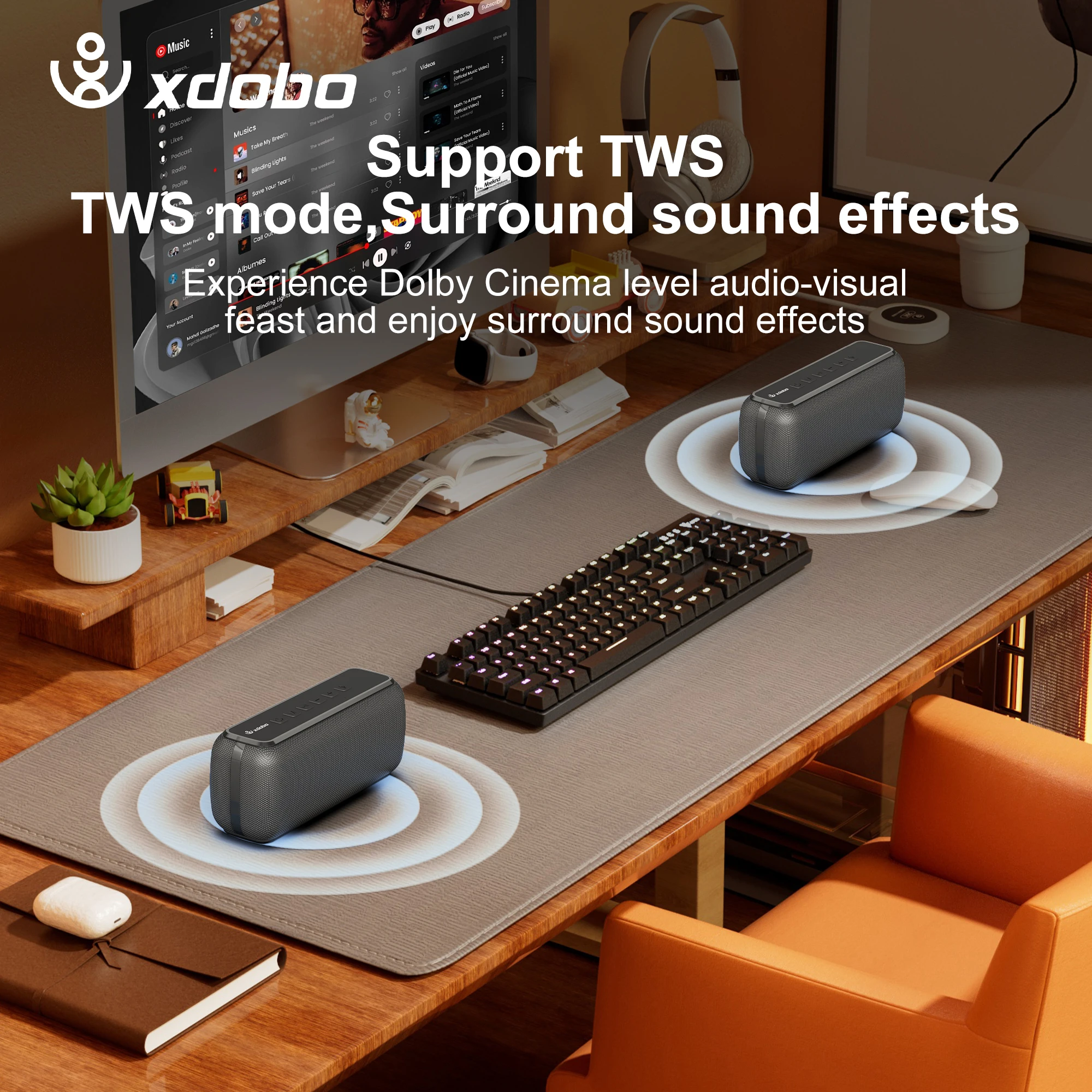 XDOBO X8 60W Portable Outdoor Speakers Bluetooth Wireless Bass Subwoofer Waterproof 6600mAh TWS Function Support TF/AUX