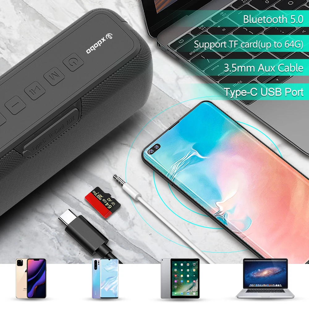 XDOBO X8 60W Portable Outdoor Speakers Bluetooth Wireless Bass Subwoofer Waterproof 6600mAh TWS Function Support TF/AUX
