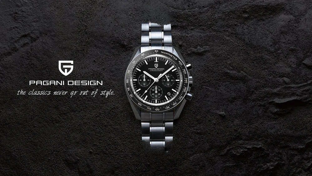 PAGANI DESIGN 2026 New Moon Men's Watches Luxury Quartz Watch For Men Chronograph AR Sapphire Mirror Ceramic Bezel Luminous Gift