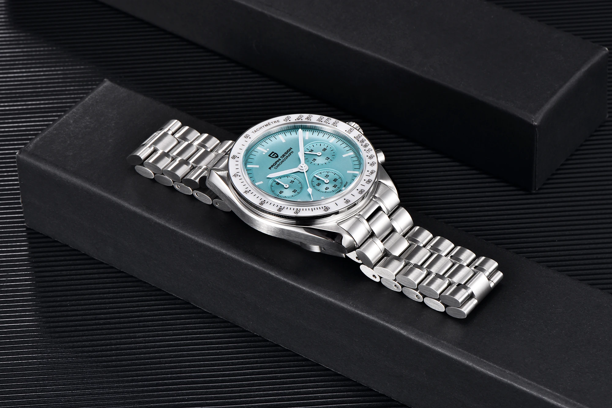 PAGANI DESIGN 2026 New Moon Men's Watches Luxury Quartz Watch For Men Chronograph AR Sapphire Mirror Ceramic Bezel Luminous Gift