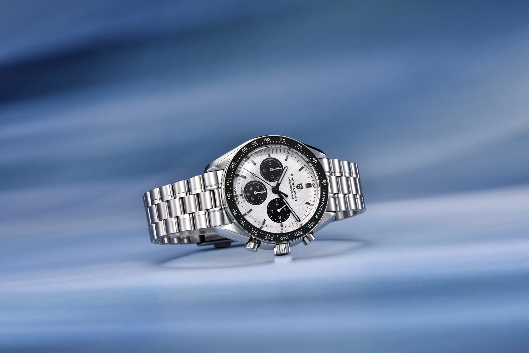 PAGANI DESIGN 2026 New Moon Men's Watches Luxury Quartz Watch For Men Chronograph AR Sapphire Mirror Ceramic Bezel Luminous Gift
