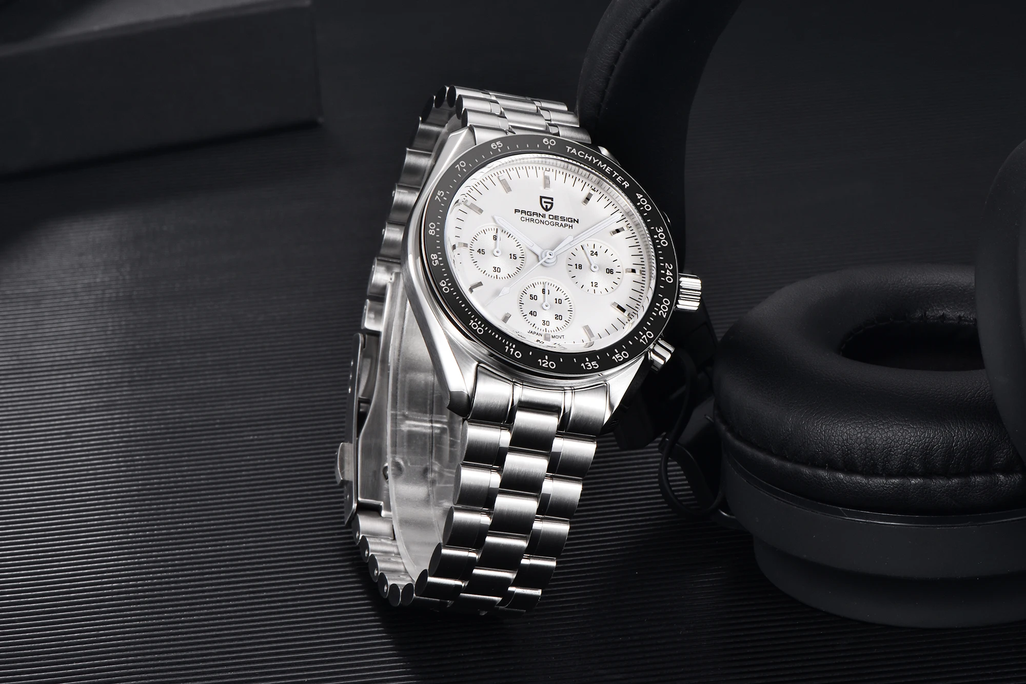 PAGANI DESIGN 2026 New Moon Men's Watches Luxury Quartz Watch For Men Chronograph AR Sapphire Mirror Ceramic Bezel Luminous Gift