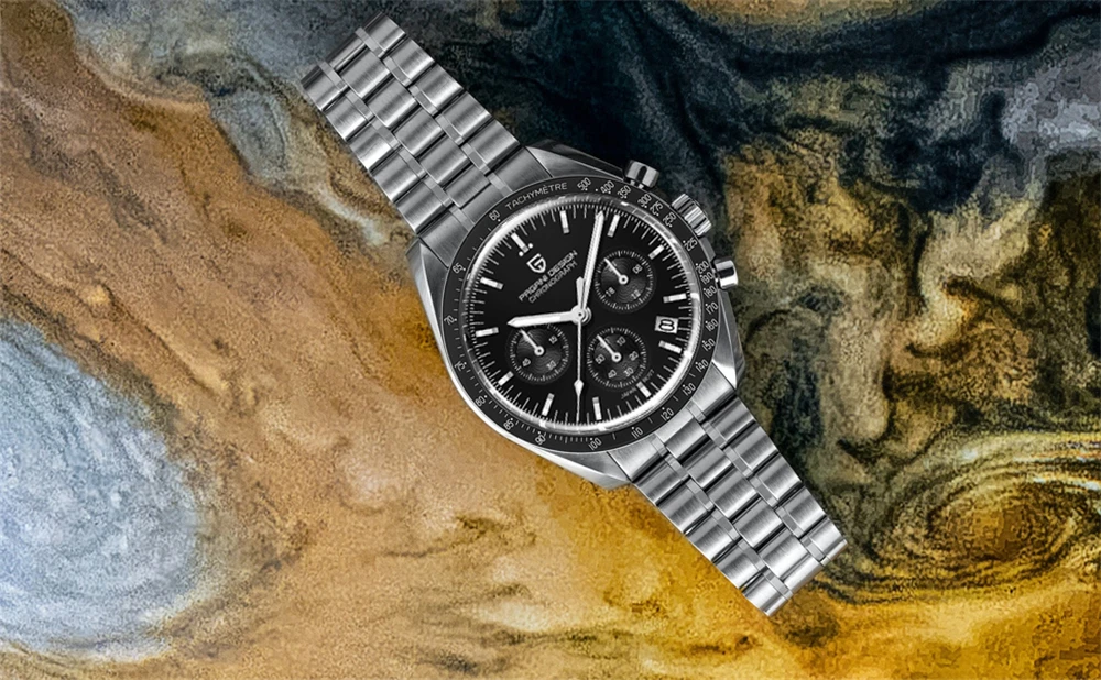 PAGANI DESIGN 2026 New Moon Men's Watches Luxury Quartz Watch For Men Chronograph AR Sapphire Mirror Ceramic Bezel Luminous Gift