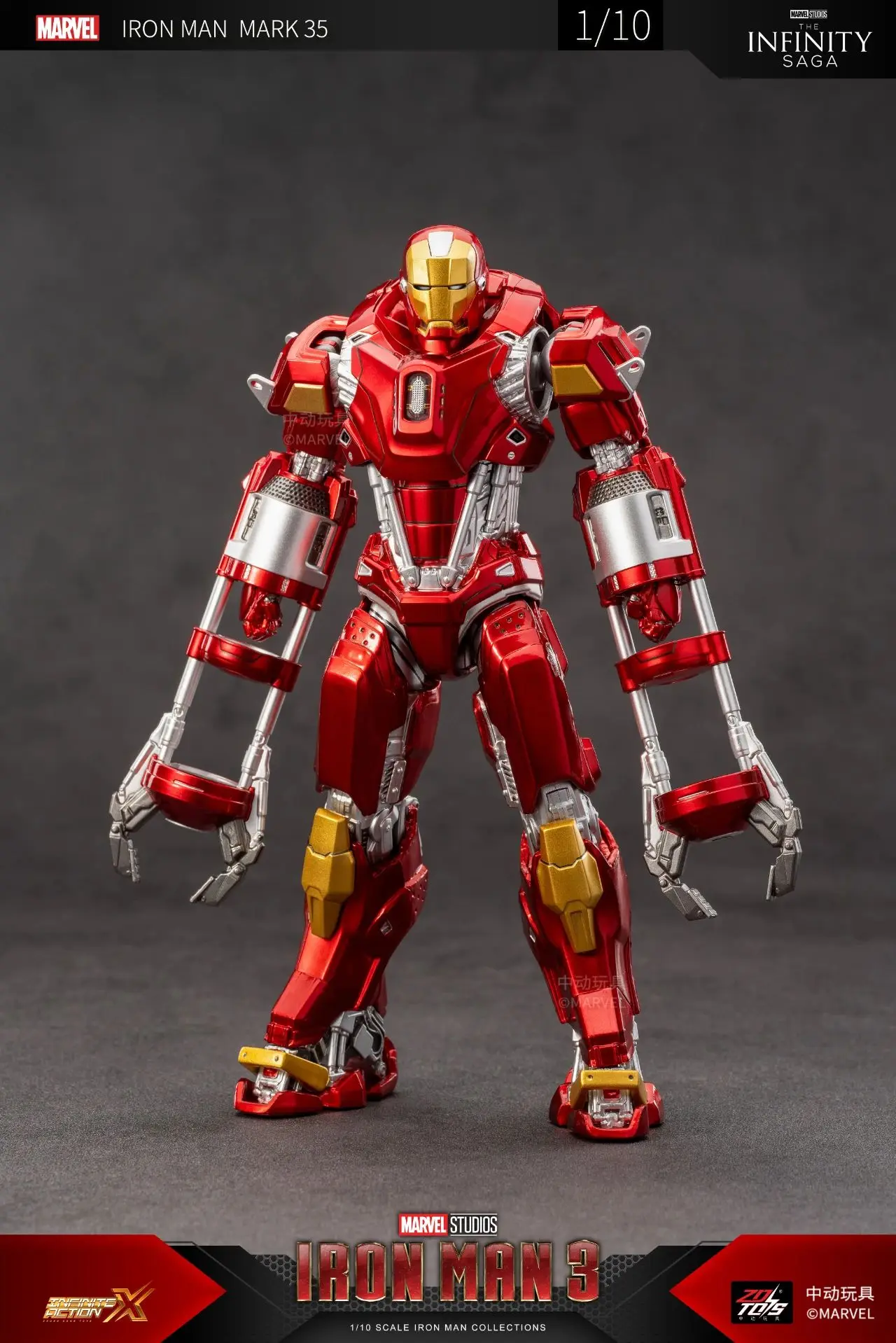ZD Toys Iron Man Action Figure Mark 35 Red Snapper Iron Man MK 24 MK 22 MK 47 Tony Stark Ironman Figure Action Collect Toy Gift