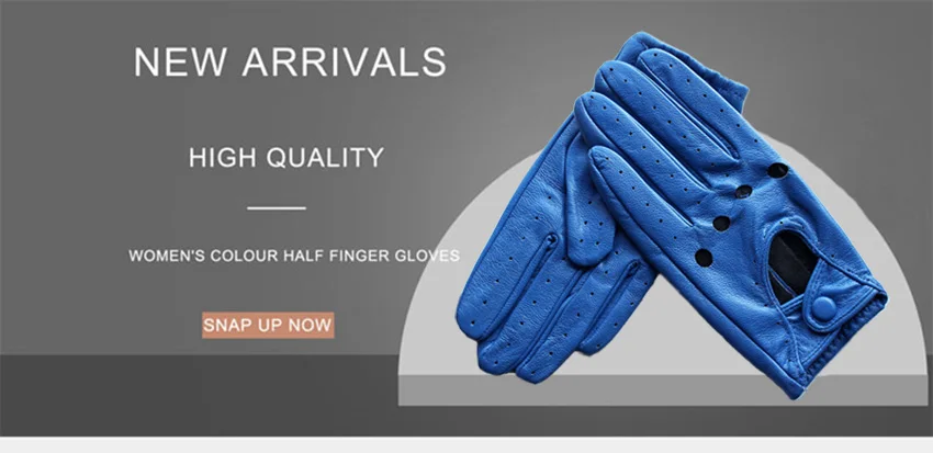 Summer Driving Leather Gloves Women's Thin Sheepskin Unlined Fashionable Hollowed Out All Finger Motorcycle Riding Gloves