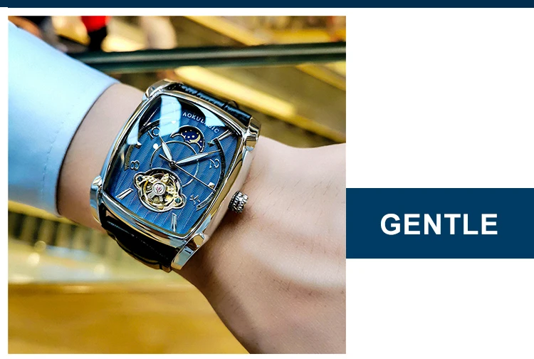 Forsining Retro Mechancial Watches Moon Phase Shanghai Movement Rose Gold Case Brown Leather Strap Luxury Automatic Mens Watch