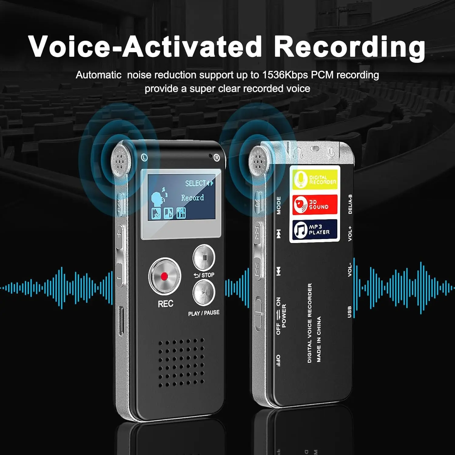 Cheap and user-friendly digital recorder, supporting up to 1536kbps. Mini recorder upgraded to MP3 and USB, with playback functi