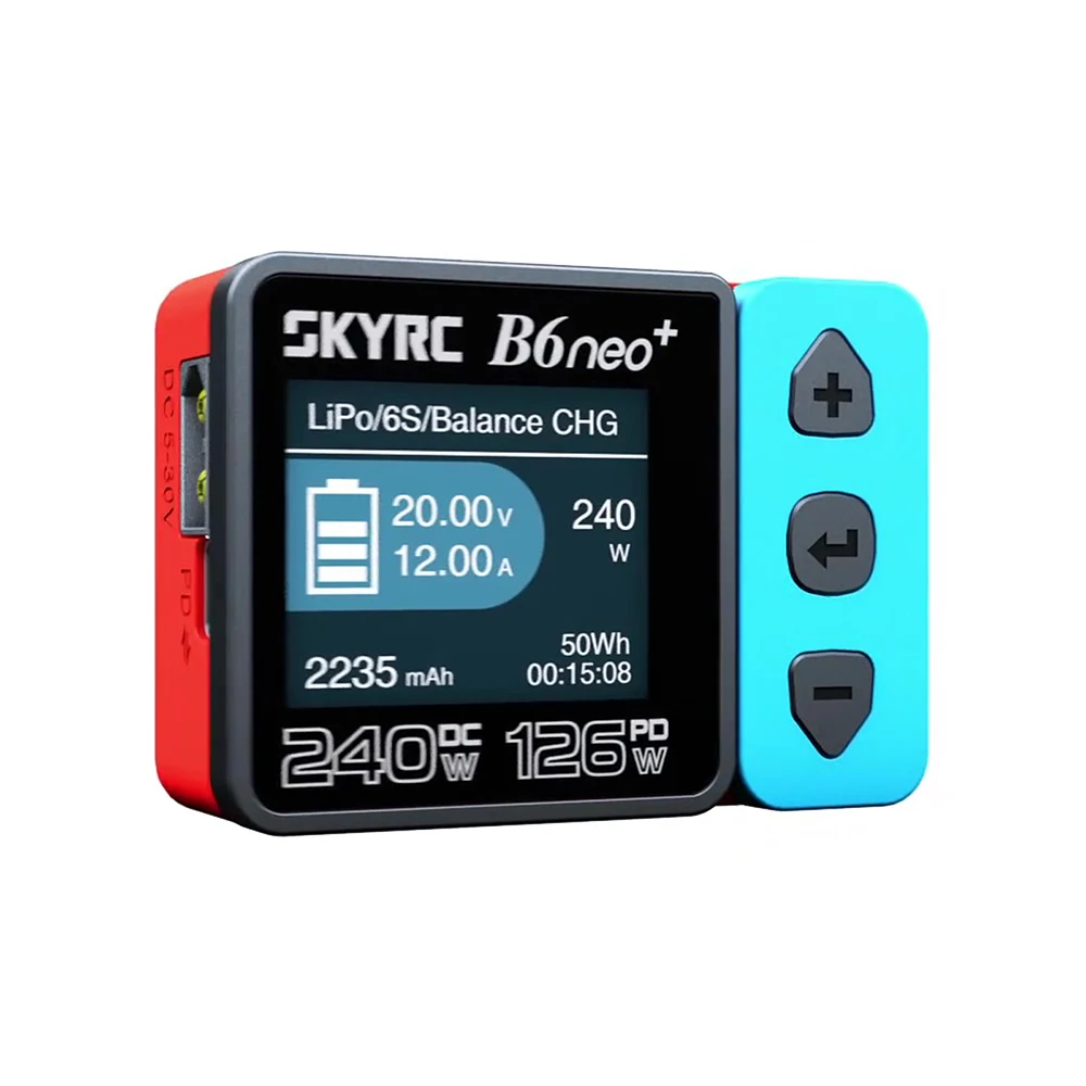 ​SKYRC B6neo+ Smart Charger High Power DC240W PD126W Multilanguage Balance Charger 600mA XT60/Type-C /PSA100 Power Adapter