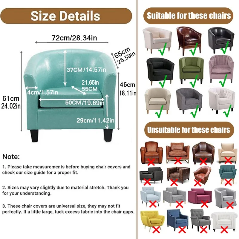 2pcs/set Jacquard Club Tub Chair Cover with Cushion Cover Elastic Armchair Slipcover Non Slip Couch Cover Furniture Protector