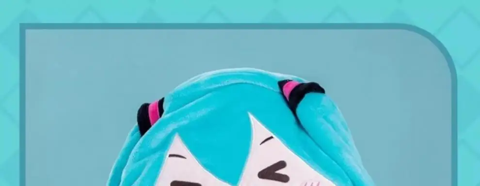 Kawaii Hatsune Itabag Multifunctional Hooded Air Conditioning Blanket Flannel Cloak Soft And Warm Nap Shawl Miku Surprise Gift