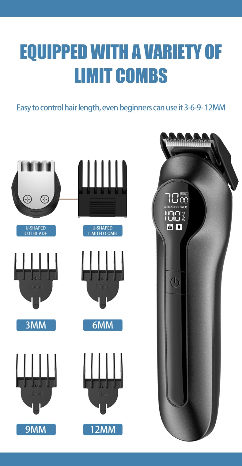 Mijia 986 Waterproof IPX7 Level 14 IN 1 Beard Trimmer Set Rechargeable Cordless Body Hair Trimmer for Men