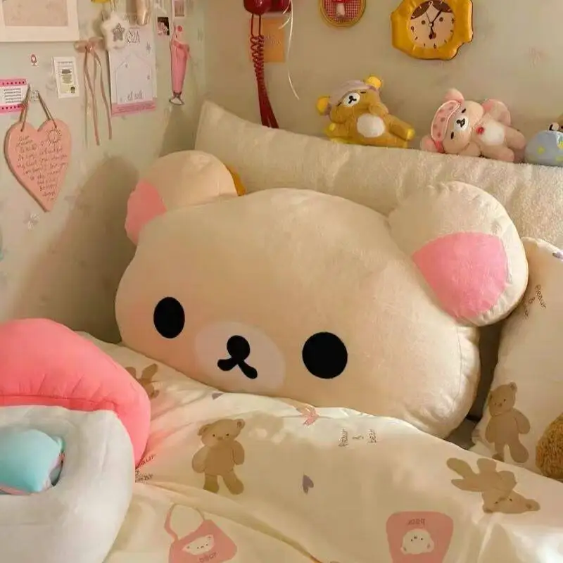 Rilakkuma Plush Pillow Soft Stuffed Animal Comfortable Sleeping Cushion For Bedroom Sofa Dormitory Kids Adults