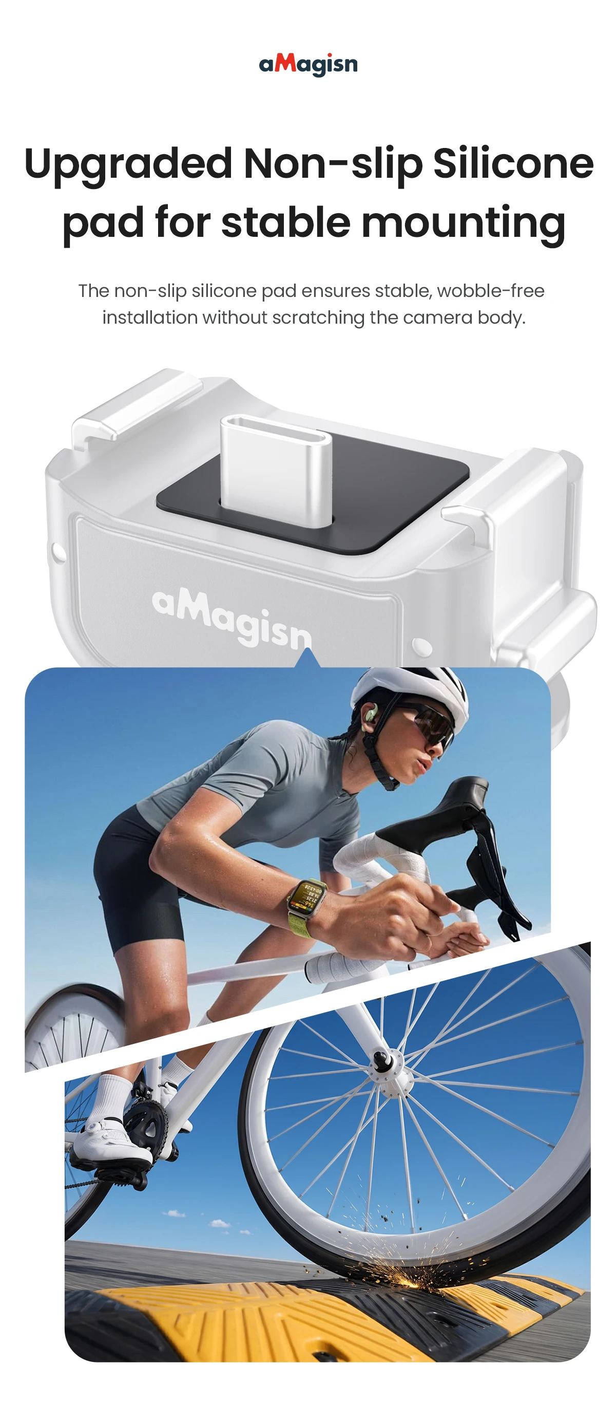 aMagisn Quick Release Base Mount for DJI Osmo Pocket 4P / 4 / 3, Built-in Type-C for Mic / Charging Pocket4 3 4P Accessories