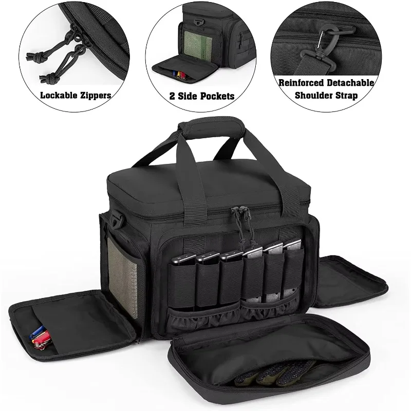 Tactical MOLLE Tote Bag for Vehicle Passenger Seat Rescue Duty Gear Shoulder Hand Carry Black