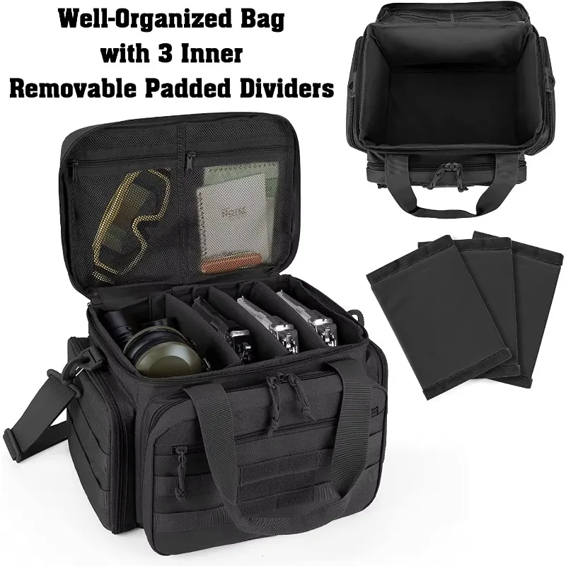 Tactical MOLLE Tote Bag for Vehicle Passenger Seat Rescue Duty Gear Shoulder Hand Carry Black