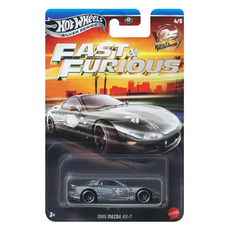 Stock Hot Wheels Diecast Car Model 26 New Alloy Fast Furious Silver Series Honda Civic Dodge Charger Mitsubishi Eclipse Gift