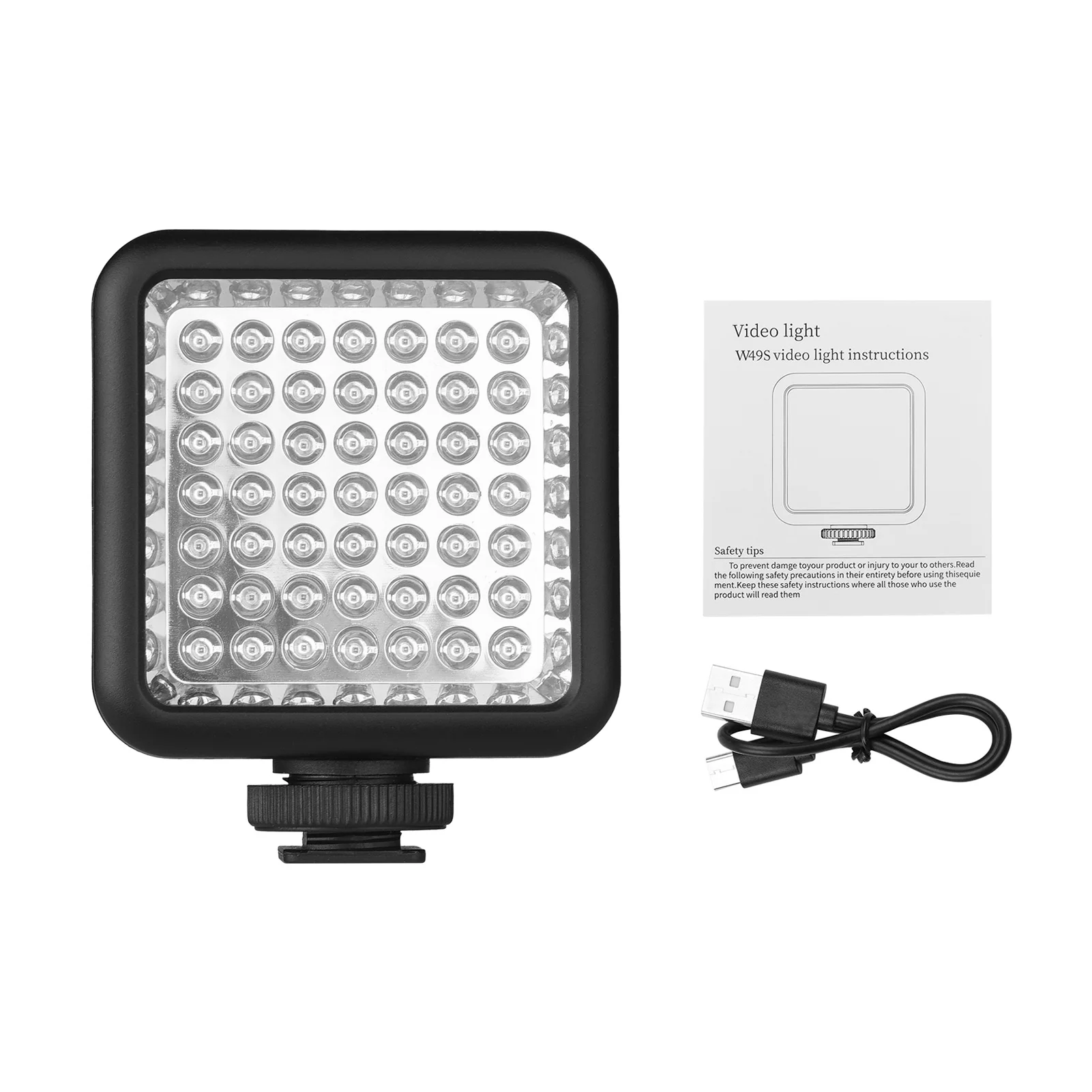 Andoer IR49S Mini IR Night Vision Light Infrared Photography Light for Video Camera Camcorder Built-in Rechargeable Battery