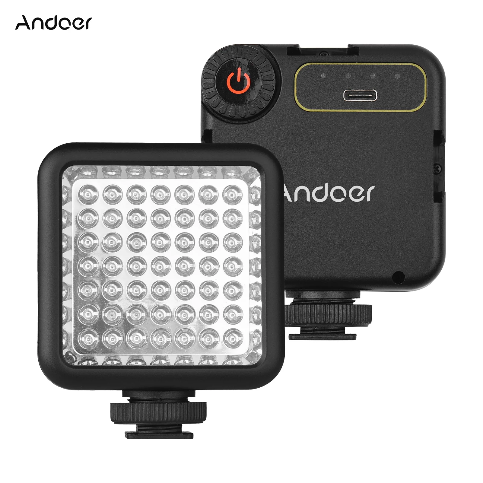 Andoer IR49S Mini IR Night Vision Light Infrared Photography Light for Video Camera Camcorder Built-in Rechargeable Battery