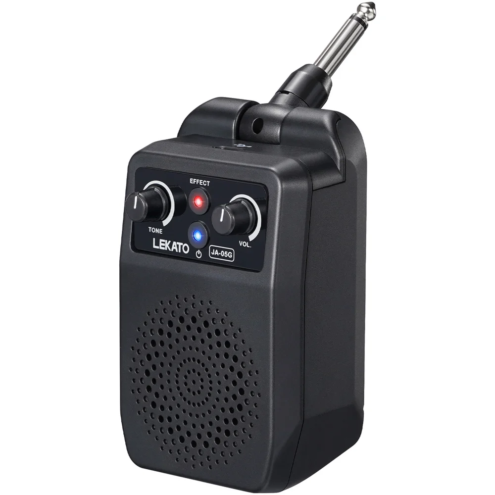 LEKATO Mini Electric Guitar Amp 5W Portable Guitar Amp Bluetooth Built-in 4 Effects Rechargeable Small Guitar Amp for Practice