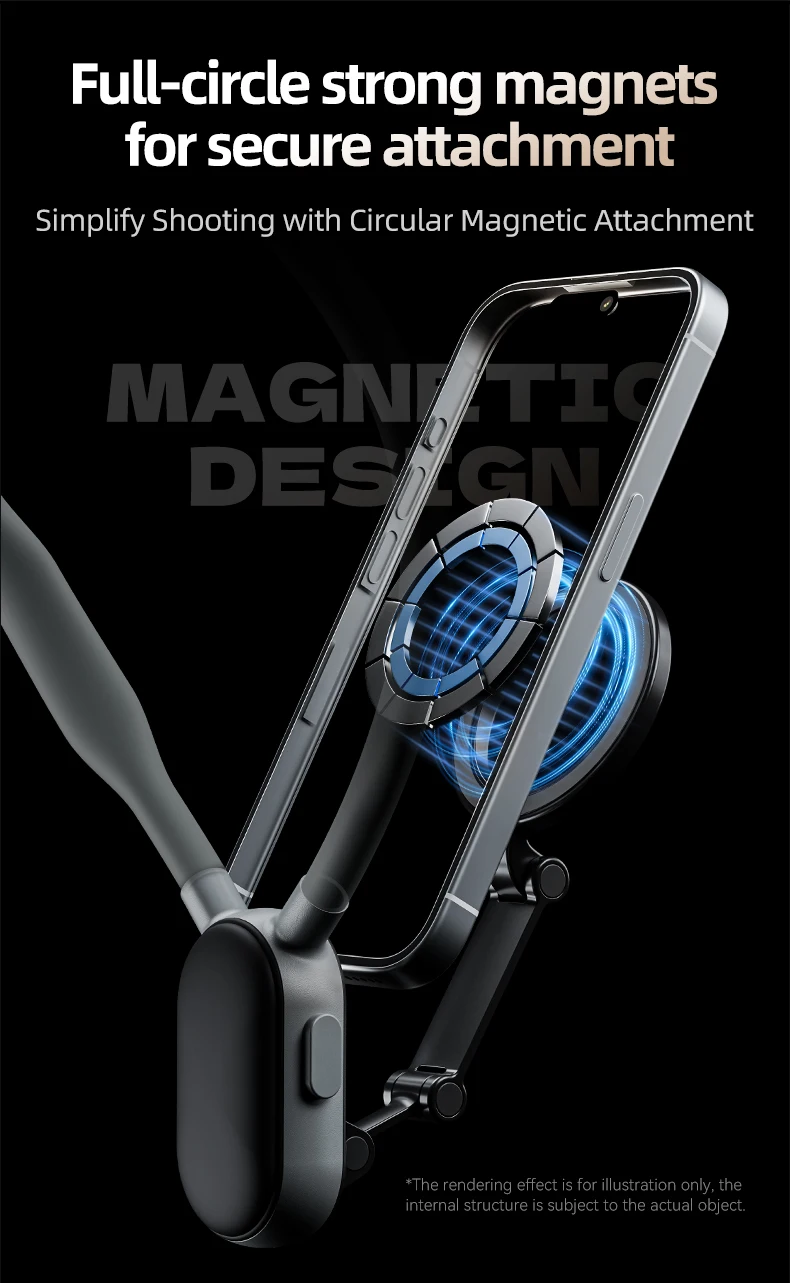 TELESIN Magnetic Neck Mount for Phones Neck Cell Phone POV Mount Phone Neck Holder Chest Stand Strap for iPhone Android Phones