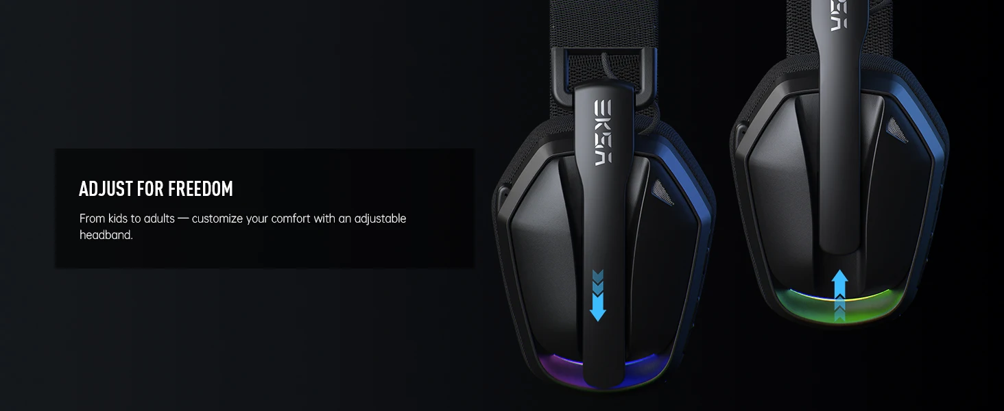 EKSA G19BT 2.4GHz Wireless Gaming Headphones Bluetooth 5.4 3.5mm Headset 30ms Latency 40mm 35H Playtime for PC PS5 Xbox Foldable
