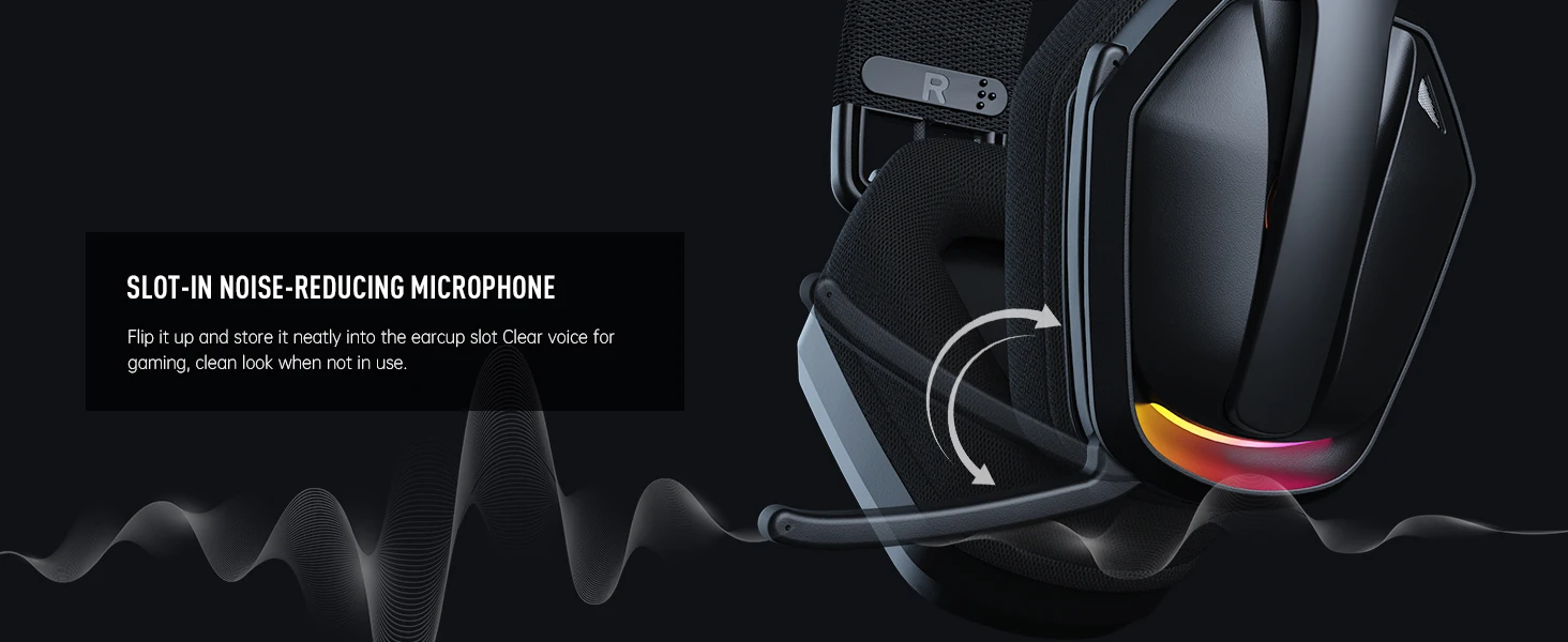 EKSA G19BT 2.4GHz Wireless Gaming Headphones Bluetooth 5.4 3.5mm Headset 30ms Latency 40mm 35H Playtime for PC PS5 Xbox Foldable