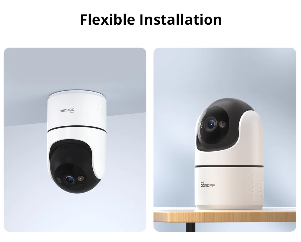 SONOFF CAM Pan-Tilt 2 Smart Indoor Home Security Camera Night Vision 360° Panoramic Human Detection & Motion Detection via Alexa